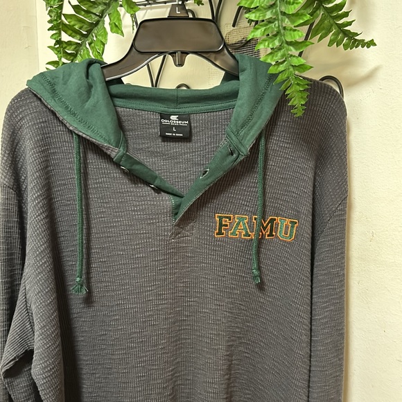 NWT FAMU Rattlers Colosseum Dujour Ralgan Long Sleeve Henley Hoodie T-shirt - Picture 5 of 7